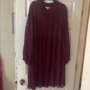 Elegant Burgundy Dress